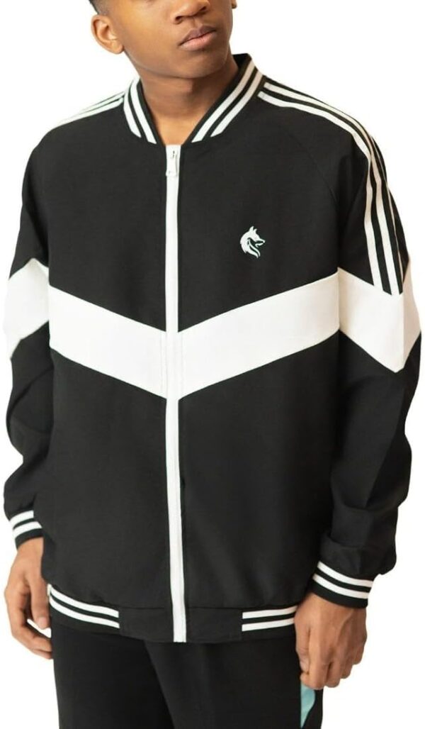 Black and White Zip-Up, Breathable, Long Sleeve Jacket - Image 3