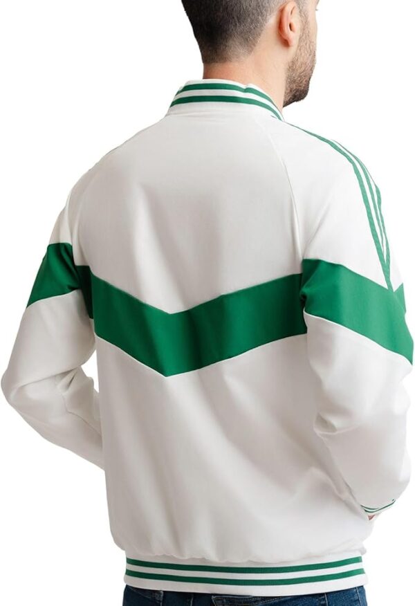 White and Green Zip-Up, Breathable, Long Sleeve Jacket - Image 2